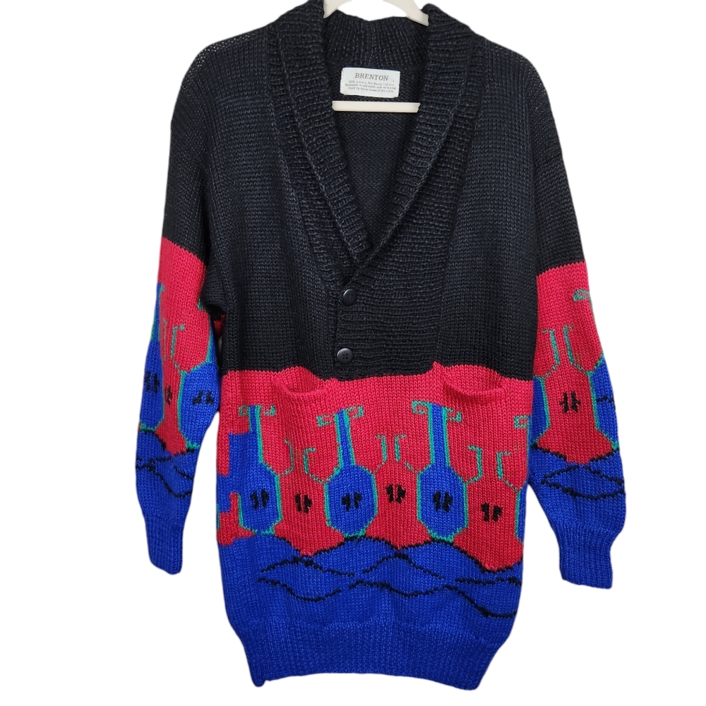 Vintage Brenton 100% Alpaca Handmade Peruvian Long Sweater Women's Size Medium